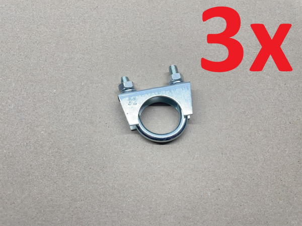 3x Auspuffschelle 32mm Bügelschelle M8 Auspuffklemme Rohrschelle (94-352)