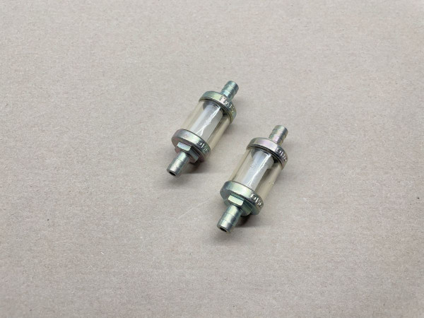 2x Benzinfilter OMG ø8mm AUSWASCHBAR Moped Mokick MZ Kreidler KTM DKW (94-327)